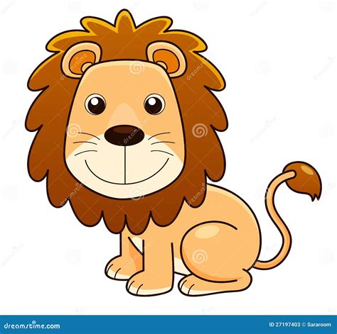 Lion cartoon stock vector. Illustration of mammal, large - 27197403