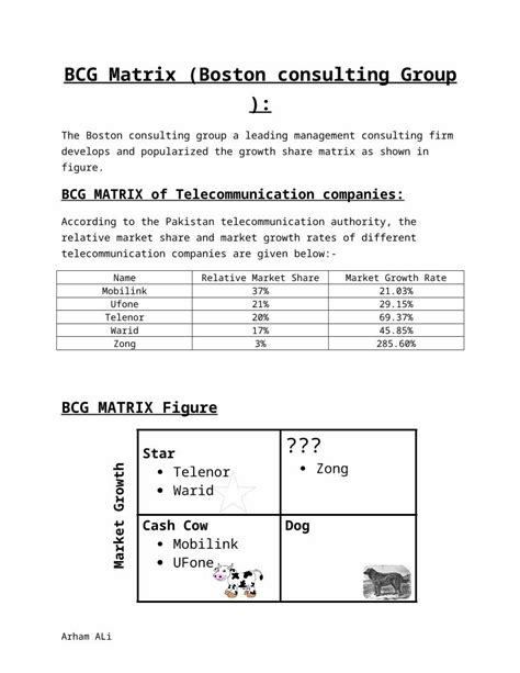 DOCX Bcg Matrix Telecommunication Companies Docx DOKUMEN TIPS