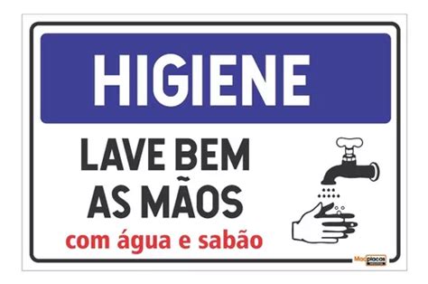 Placa Lave Bem As Maos Agua E Sabao Pvc Mm X Cm Mercadolivre