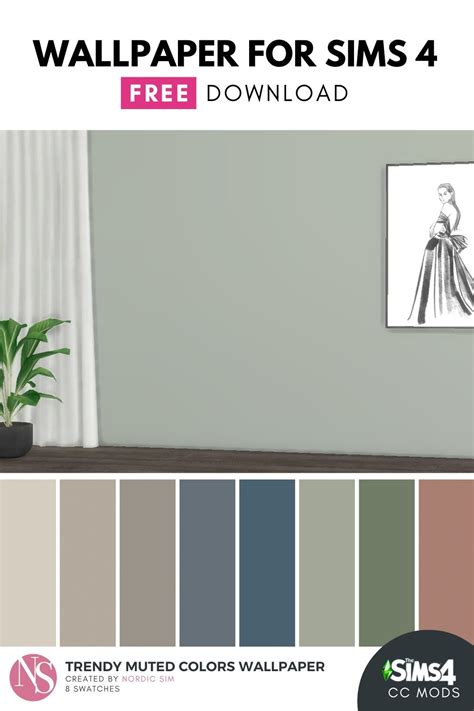 Free Download Modern Wallpaper In Scandinavian Colors For The Sims 4