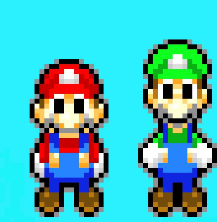 Mario and Luigi Pixel art | Pixel Art Maker