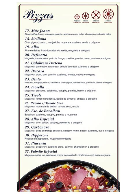 Menu Em Cantina E Pizzaria Casa Da M E Joana Natividade