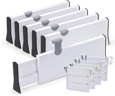 Easortm Drawer Divider 6 Pack Adjustable Drawer Dividers