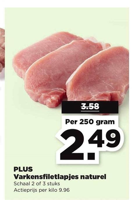 Plus Varkensfiletlapjes Naturel Aanbieding Bij PLUS