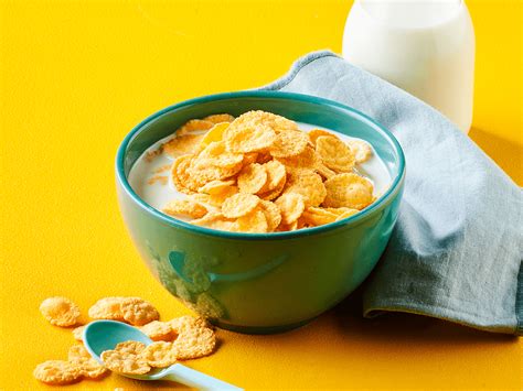 Easy Breakfast With Cornflakes And Fresh Milk Emborg