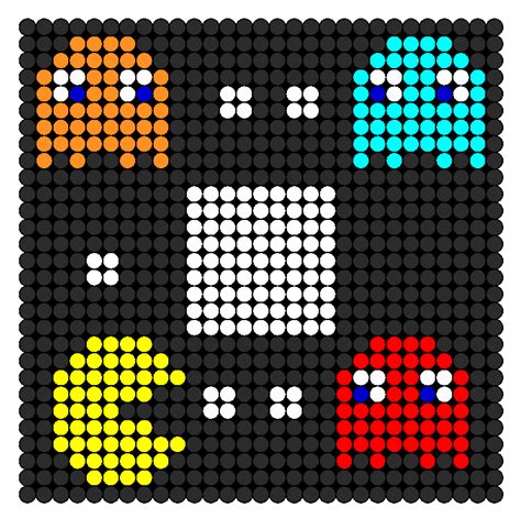 Pac Man And Ghosts Perler Bead Pattern Bead Sprites Misc Fuse Bead