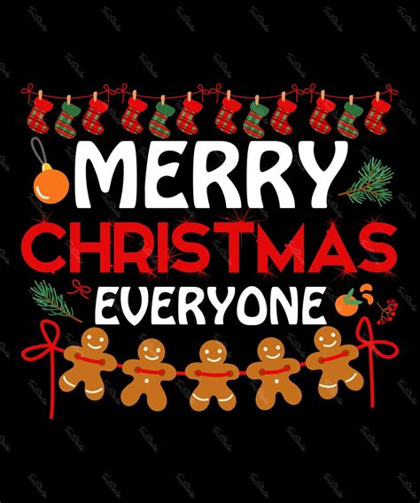 Merry Christmas Everyone Premium Vector File