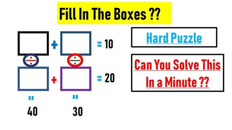 Fill In The Boxes With Correct Values Maths Puzzle YouTube