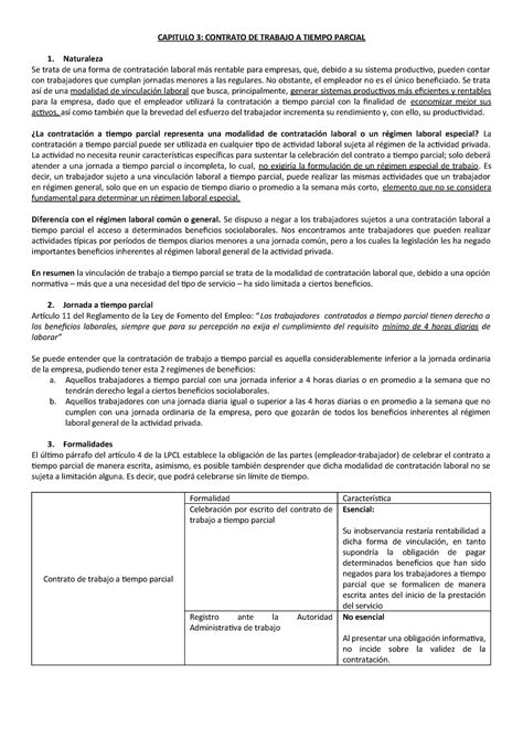 Contrato De Trabajo A Tiempo Parcial Actualizado Agosto