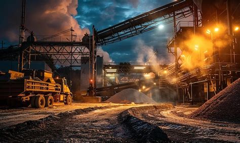 premium photo  dump truck    factory   man standing