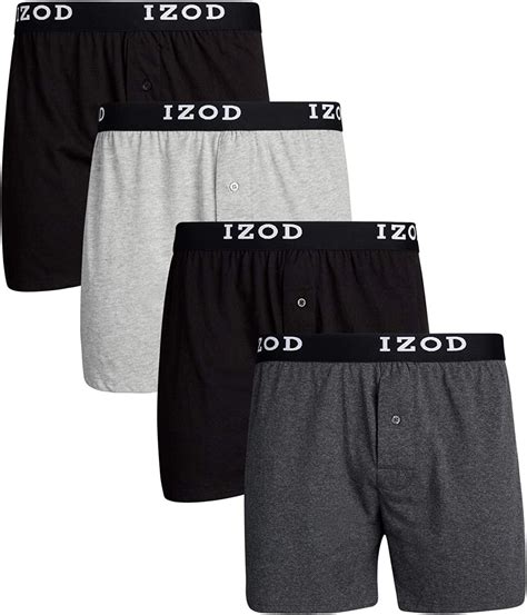 Izod Mens Cotton Knit Boxers 4 Pack