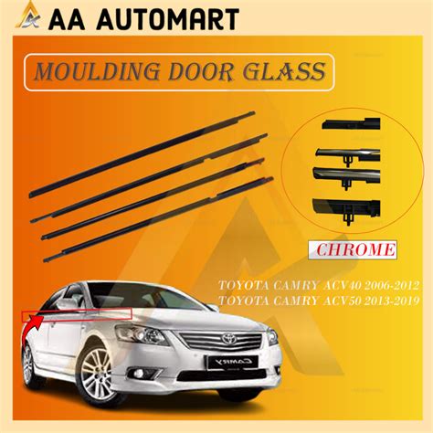 Toyota Camry ACV40 ACV50 Chrome Door Moulding Lining Rubber Outer Glass