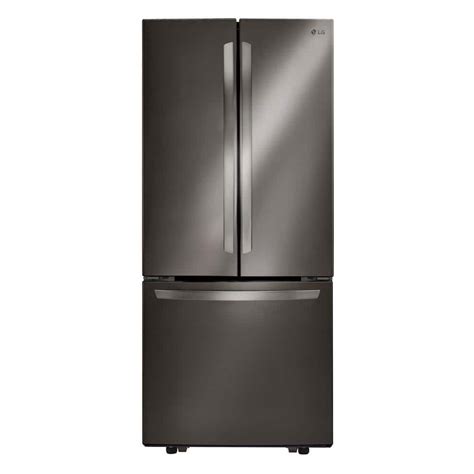 LG 30 in. W 22 cu. ft. French Door Refrigerator with Ice Maker in Black ...