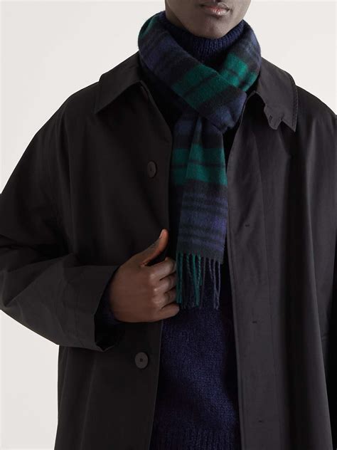 Multi Fringed Checked Scarf Johnstons Of Elgin Mr Porter