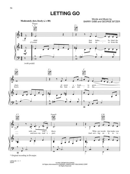 Letting Go By Barbra Streisand Piano Vocal Guitar Digital Sheet