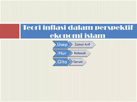 Teori Inflasi Dalam Perspektif Ekonomi Islam PPT