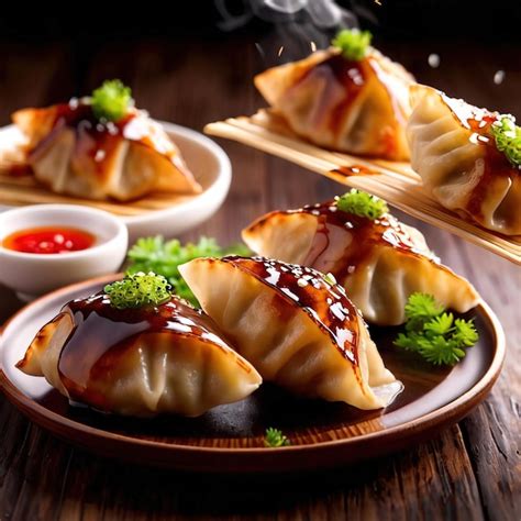 Premium Photo Fried Gyoza Dumplings Traditional Japanese Cuisine