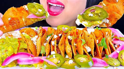 Asmr Mukbang Extra Crunchy Fried Tacos Eating Sounds Asmr Phan Youtube