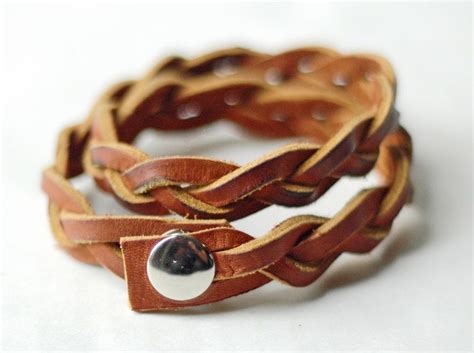 Braided Leather Double Wrap Bracelet By TheWellKeptThing On Etsy Via