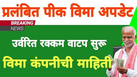 उरवरत वम वटप सर pik vima update kharif vima news insurance