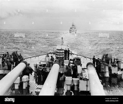 The Battleship Hms Howe In New Zealand Waters January 1945 On Board Hms Howe Flagship Of