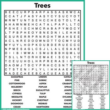 Trees Word Search By Jennifer Olson Educational Resources Tpt