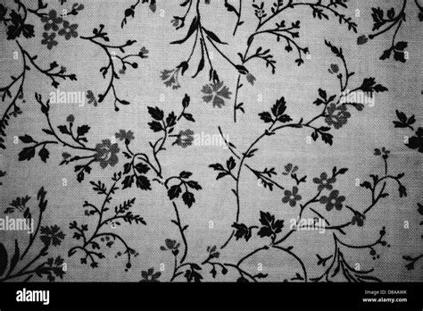 Black On White Floral Print Fabric Texture Stock Photo Alamy