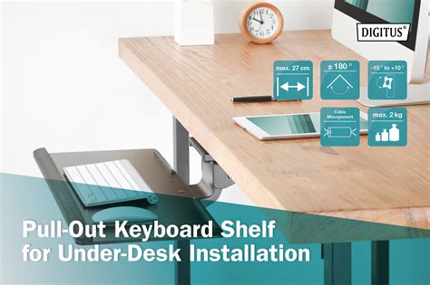 Support De Clavier Extensible Pour Montage Sous Table DIGITUS