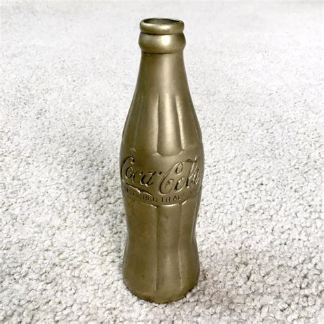 Vintage Brass Coca Cola Coke Bottle Soda Pop Collector Bottle Vase