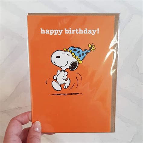 Snoopy Happy Birthday Card Snoopy Card Happy Birthday Card Etsy