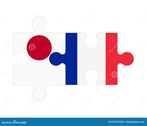 Puzzle Of Flags Of Japan And France Vector Stock Vector Illustration