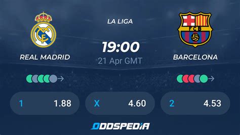 Real Madrid Vs Barcelona Predictions Odds Live Score Stats