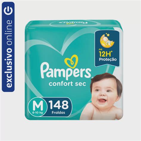 Fralda Pampers Confort Sec Jumbo M 148 Unidades Submarino