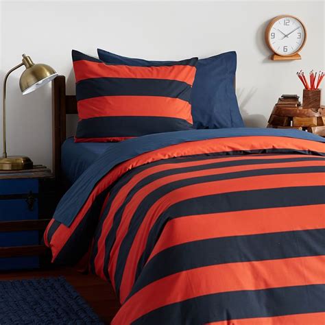 Rugby Stripe Deluxe Value Duvet Set | Dorm Bundle | Pottery Barn Teen