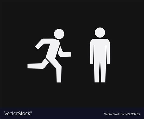 Man Stands Walk And Run Icon Set People Symbol Vector Image