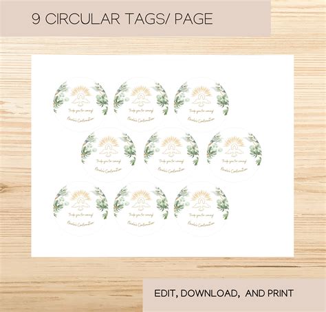 Catholic Confirmation Printable Favor Tags Printable Favor Tags