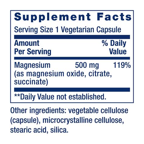 Life Extension Magnesium Caps 500 Mg Essential Mineral Blend For