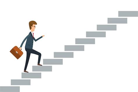 Business Man Climbing Stairs To Success 1266952 Vector Art At Vecteezy