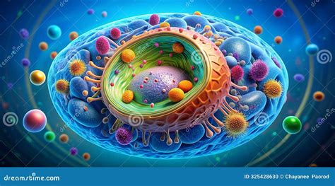 Components Of An Eukaryotic Cell Nucleus And Organelles And Plasma