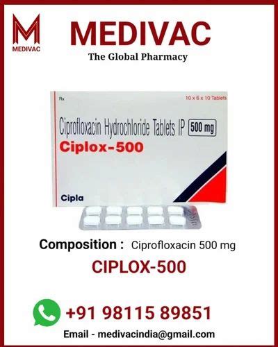 Ciplox 500 Tablet Ciprofloxacin 500mg At 47 2 Stripe Bacterial