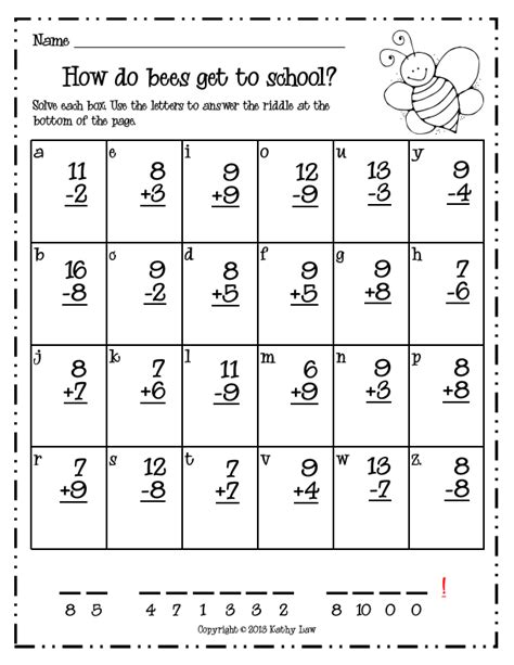 Free Math Riddle Worksheets