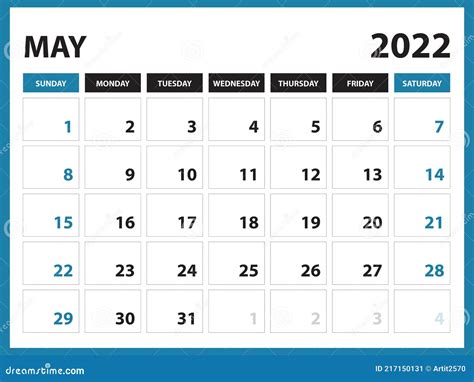 May 2022 Calendar Printable Calendar 2022 Planner Design Desk