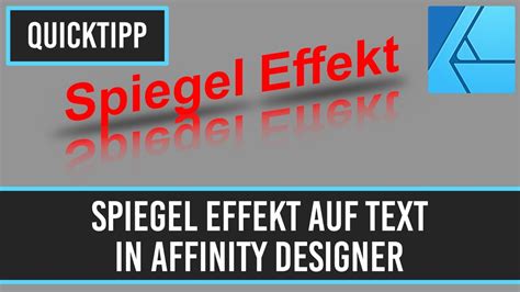 Quicktipp Text Spiegeln Affinity Designer Youtube