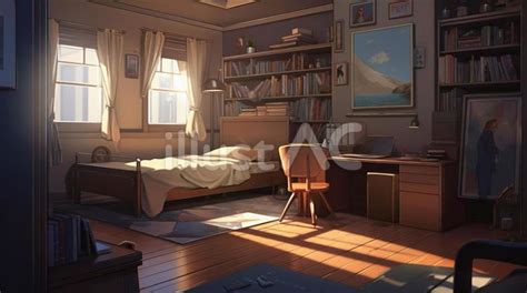 Free Vectors | Simple room anime background with bed and desk