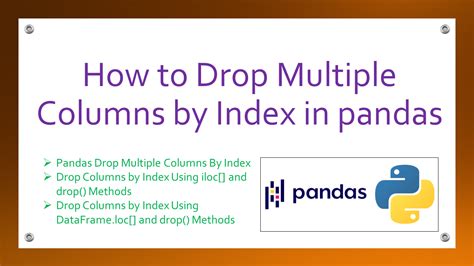 How To Drop Multiple Columns By Index In Pandas Spark By Examples