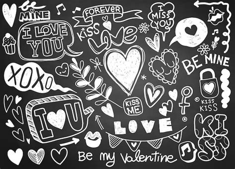 Premium Vector Love Doodles Background Sketchy Hand Drawn Doodles