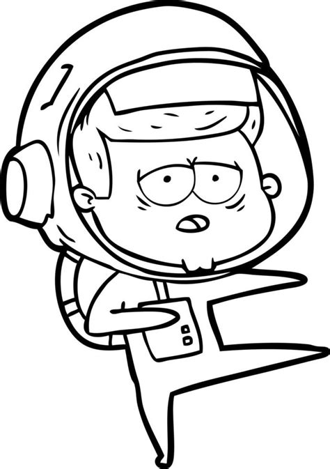 Astronauta Cansado Dos Desenhos Animados Vetor No Vecteezy