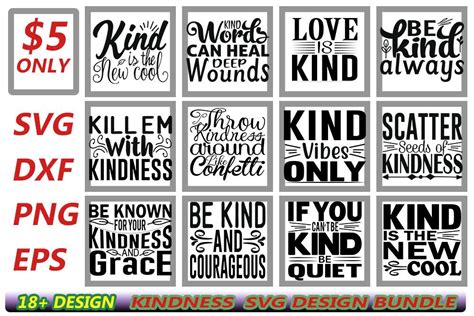 Kindness Svg Quotes Designs Bundle Grafik Von Styled Design · Creative