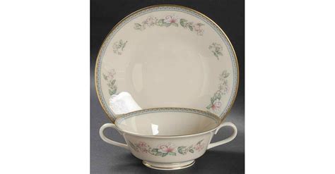 Serenade Footed Cream Soup Bowl Saucer Set By Lenox Replacements Ltd