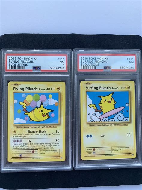 Mavin Pokemon Cards XY Evolutions Surfing Pikachu AND Flying Pikachu